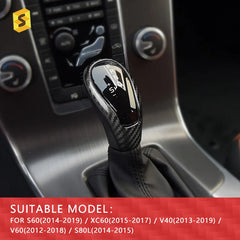 ES Car Interior Accessories Trim Real Carbon Fiber S60 XC60 V40 V60 S80L Gear Shift Knob For Volvo Accessories
