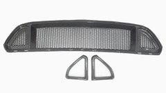 Fits 2015-17 Mustang Front Bumper Grille R Style Carbon Fiber Front Bumper Grille Trim Cover For Ford Mustang