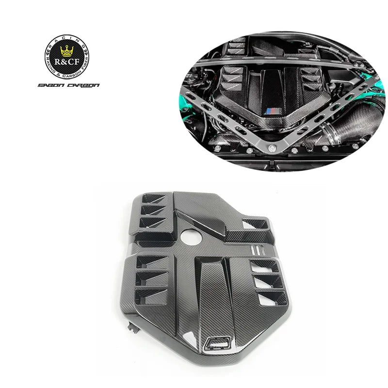 New! M2 G87 S58 Dry Carbon Fiber Wide Engine Cover Auto Front Engine Cover For BMW G80 G82 G87 M2 M3 M4