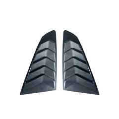 REAL Dry Carbon Fiber Louver Covers Window Quarter Scoop Side Vent For Ford Mustang 2015-2017