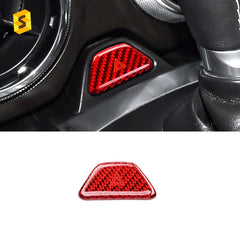 Shasha Carbon Fiber Accessories Car Hazard Sign Button Cover For Camaro 2016 2017 2018 2019 2020 2021 2022 2023