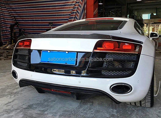 09-15 R8 3PC style carbon fiber rear spoiler For Audi R8