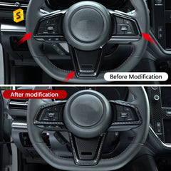 Shasha Carbon Fiber Steering Wheel Button Frame Sticker Car Interior Accessories Decorative For Subaru WRX STI  2022