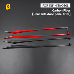 Shasha Carbon Q50 Q50L Rear Door Trim Real Dry Carbon Fiber Interior Accessories For Infiniti Carbon Trim 2015-2022