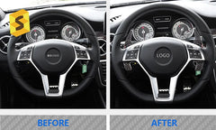 ES Carbon Fiber Shift Paddle For Mercedes-Benz CLK SLK CL GLA A B E M-Class Real Carbon Fiber Trim