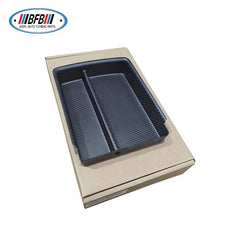 Matte Carbon Fiber Center Console Organizer Storage Box Cover For Tesla Model X