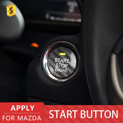 ES Carbon Fiber Material  Car Accessories Stop Engine Start Button For Mazda Carbon Fiber Trim