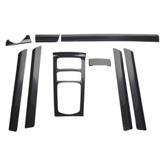9pcs Interior Trims Dashboard Panel Door Trims Glossy Black Color Dry Carbon Add on Style For Porsche Cayenne 2014-2017 LHD
