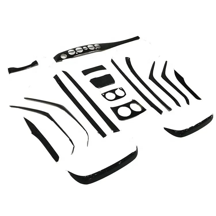 18pcs Real Dry Carbon Fiber Interior Trims Dash Cover Center Console Cover Door Trims  For Mercedes S class W222 S65 2014up