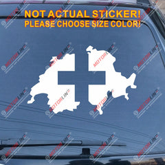 Map and Flag of Switzerland Car Decal Sticker Vinyl Swiss,Choose your size!