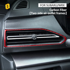 ES 2 Pieces Carbon Fiber Interior Accessories Trim For Subaru WRX  A/C Air Outlet Vent Panel Decoration Cover Trim