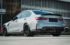 2021+  For BMW G80 M3 G82 M4 LED Diffuser Carbon Fiber Rear Bumper Lower Lip Diffuser