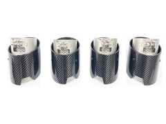 4 PCS Carbon Fiber Exhaust tip tail ends Exhaust tip muffler tip Stainless Steel Glossy Black Fits for BMW M3 G80 M4 G82 G83