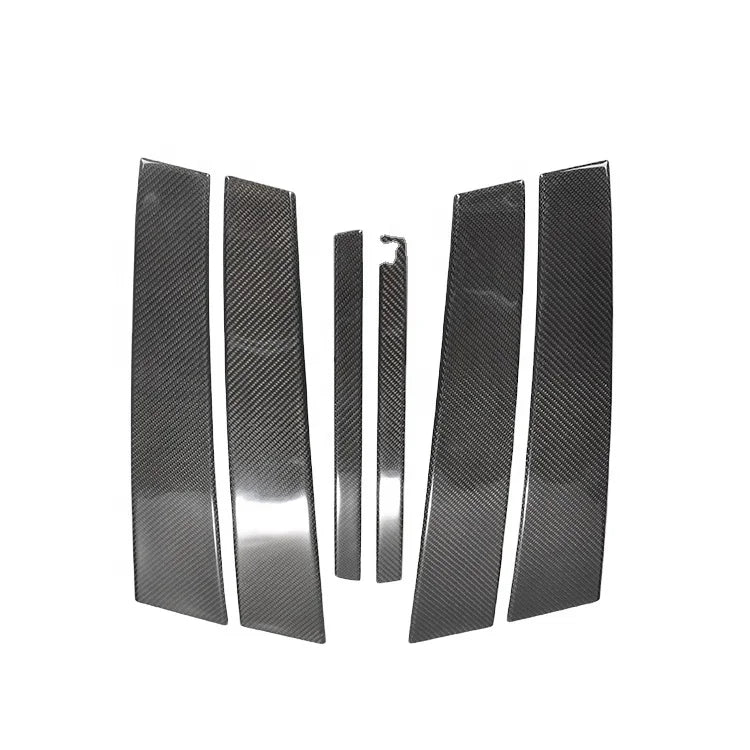 Fit For 3Series F30 Carbon Window Pillar Middle Decoration Cover Trim Sticker add on style 2012-2016