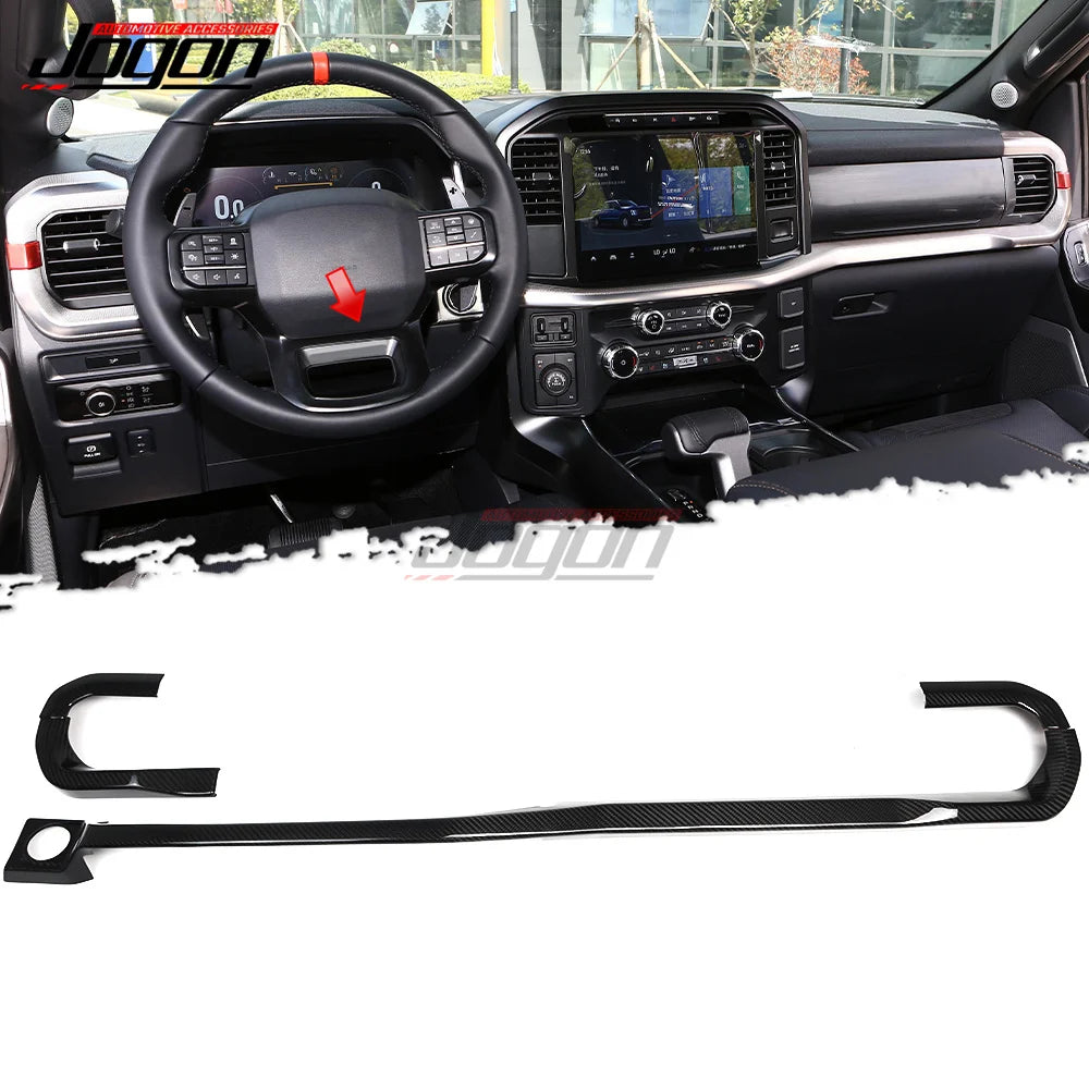For Ford F-150 F150 Raptor Platinum 2021 2022 2023 Car Dashboard Center Console Panel Cover Kit Dry Carbon Fiber Car Accessories