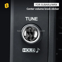 ES 2 Pcs Soft Carbon Fiber Car Accessories For Subaru WRX 2022 Carbon Fiber Radio Volume Knob Rings Button Trim Sticker