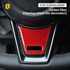 Shasha Carbon DJWRX-102 Carbon Fiber Steering Wheel Chin Cover for Subaru WRX / WRX STI 2022 Car Interior Decorative Sticker