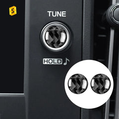 ES 2 Pcs Soft Carbon Fiber Car Accessories For Subaru WRX 2022 Carbon Fiber Radio Volume Knob Rings Button Trim Sticker