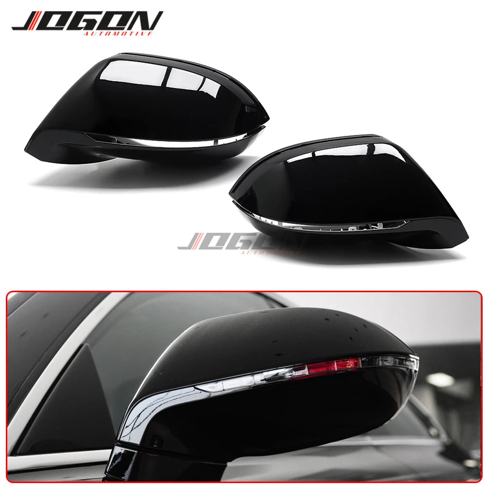 4pcs Gloss Black Side Wing Rear View Rearview Mirror Cover Case For Audi A7 S7 RS7 4G8 2010-2017