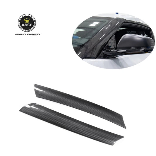 1 pair for Toyota GR Supra A90 Dry Carbon Fiber A Pillar Trims Covers 2019+