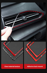 Shasha Carbon 2 Pcs Carbon Fiber Interior Accessories Trim For Subaru WRX 2022 A/C Air Outlet Vent Panel Decoration Cover Trim