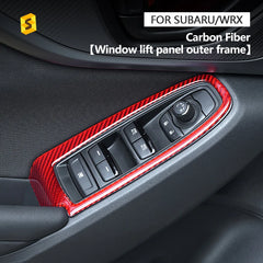 Shasha Carbon 4 Pcs Soft Carbon Fiber Car Accessories For Subaru WRX 2022 Real Carbon Fiber Window Lift Button Sticker