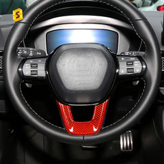 Shasha Carbon Real Carbon Accessories Car Interior Carbon Fiber Steering Wheel  Button Frame For Honda Civic