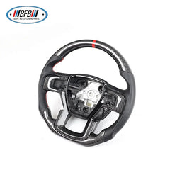 Customized Carbon Fiber With Red Strip Steering Wheel For Ford Raptor FJ150