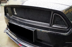 Fits 2015-17 Mustang Front Bumper Grille R Style Carbon Fiber Front Bumper Grille Trim Cover For Ford Mustang