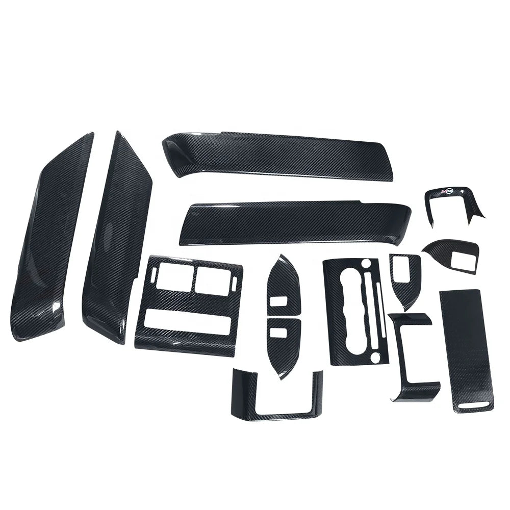 High Fitment 14pcs Carbon Fiber Car Interior Parts Car Interior Trim Dashboard Trim For Land Rover Ranger Rover 2015 2016 2017