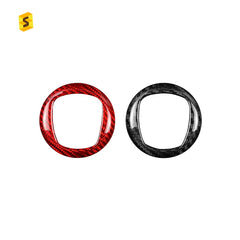 Shasha Carbon For Fiat Steering Wheel Parts Cover Real Carbon Fiber For Fiat 500 Interior Accessories