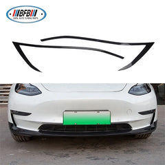 Model S Carbon Fiber Front Headlight Carbon Eyebrows Eyelips stick on style For Tesla