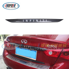 2X2 Carbon Fiber Wave Rear Trunk Door Tailgate Decoration Trims for Infiniti Q50 2018+