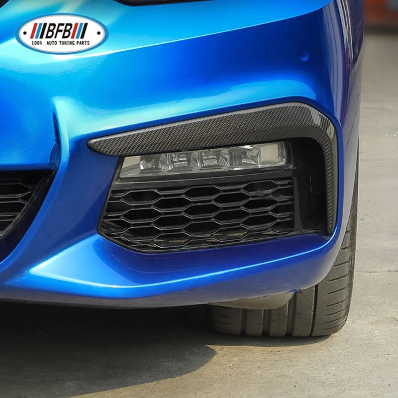 Real Dry Carbon Fiber Front Fog Lamp Eyebrows Eyelids For BMW 5 Series G30 2017 2018