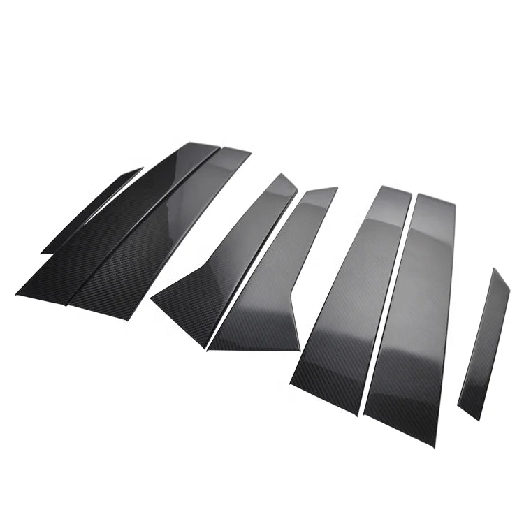 Middle Pillar 8 pcs For Porsche Macan 2014-2021 Dry Carbon Fiber Exterior Center Pillars