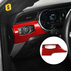 Shasha Carbon Fiber Factory Headlight Switch Decorative Frame Auto Interior Part Car Trim For Mustang 2015 2022