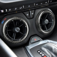 ES Carbon Fiber Car Interior Accessories Carbon Fiber Middle Air Outlet Seat For Camaro 2018 -now Car Accessories Sticker