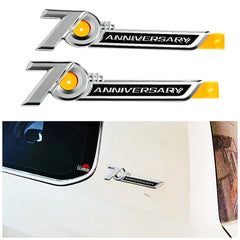Side Rear 70th Anniversary Chrome Emblem Trunk Badge Sticker Trim For Toyota Land Cruiser LC100 LC200 LC300 LC70 LC71 LC76 FJ79