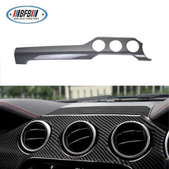 RHD Real Dry Carbon Interior Sticker Trims Dashboard Meter Bar Cover For Ford Mustang 2015 2016 2017 Center Console decoration