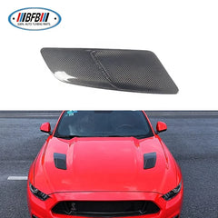 Carbon Fiber Engine Hood Cover Vents Car Auto Exteriors Trims Fit For Ford Mustang 2015+