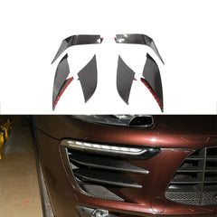 6pcs Dry Carbon Fiber Car Fog Lamp Fog Light Cover Trim For Porsche Macan 2014-2017 Add On Style