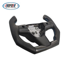Racing Steering Wheel Matte Carbon Fiber For Tesla Model 3 Steering Wheel Model Y Customized Wheel