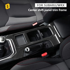 Shasha Carbon Real Carbon Fiber Interior Accessories For Subaru WRX Control Gear Shift Panel Cover Trim