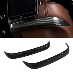 2pcs Real Dry Carbon Fiber Interior Kit Front Seat Back Panel Cover  For Mercedes S class W222 S65 2014-2020