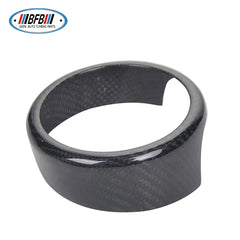 For Alfa Romeo Giulia 2017+Real Carbon Fiber Front Logo Emblem frame Cover stick on style exterior Trim
