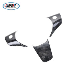 3 Pcs Forged Carbon Fiber Car Steering Wheel Cover For Tesla Model 3 Model Y Steering Wheel Trims