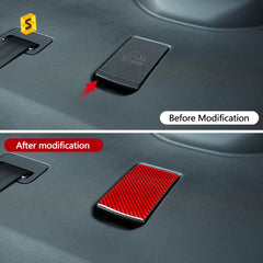 Shasha Carbon Fiber Car Interior Accessories Trim For Subaru WRX 3pcs Child Seat Hook Plate Sticker