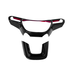 2Pcs Dry Carbon Fiber Interior Kits Steering wheel Cover trim For Honda Civic 11th 2022+