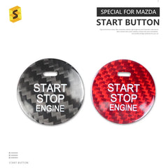 ES Carbon Fiber Material  Car Accessories Stop Engine Start Button For Mazda Carbon Fiber Trim
