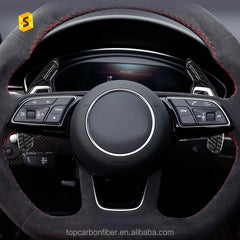 ES Real Dry Carbon Fiber 3K Paddle Shifters Extensions For Audi  Car Interior Accessories